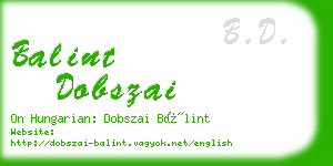 balint dobszai business card